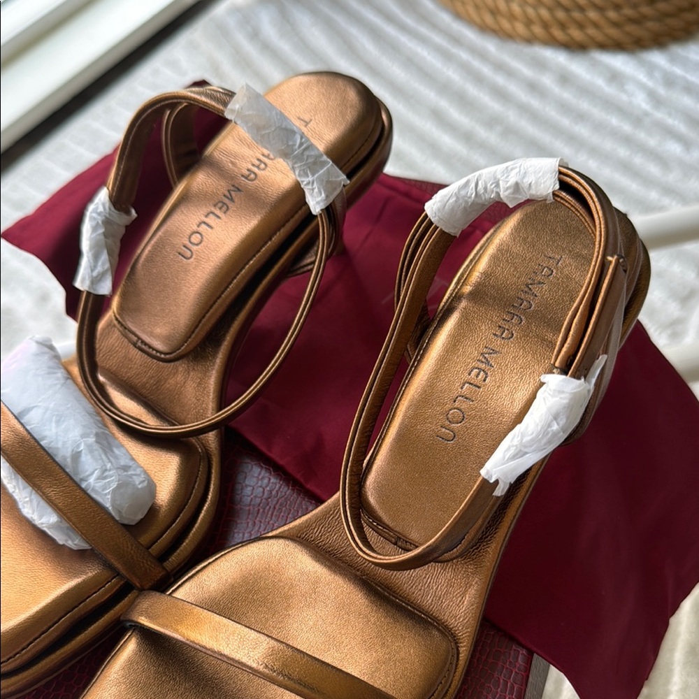 Tamara Mellon Brown Sandals with Adjustable Ankle Strap